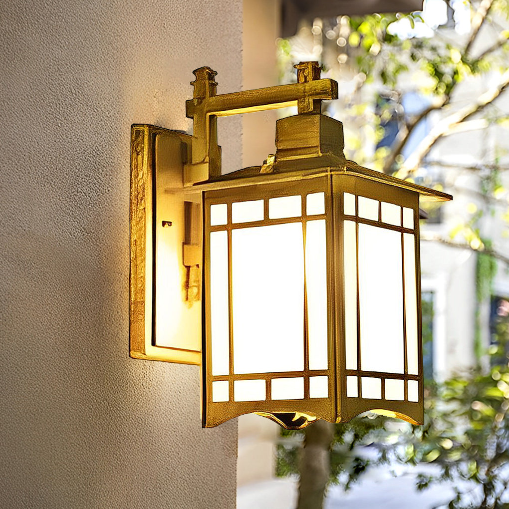 Vintage Industrial LED Lantern Wall Sconce in Die-Cast Aluminum for Entryway