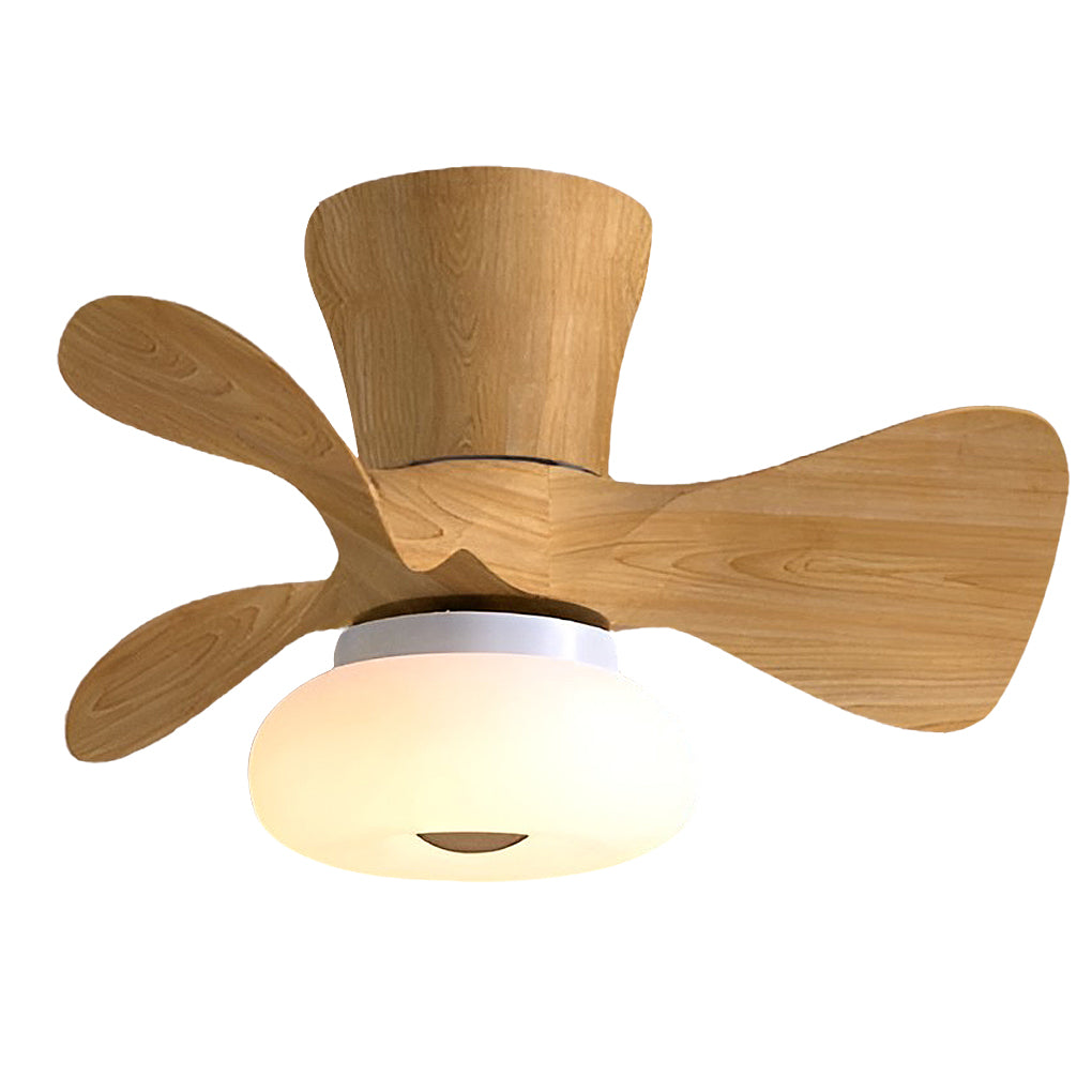 Modern White Macaron LED Ceiling Fan with Light for Living Room Decor