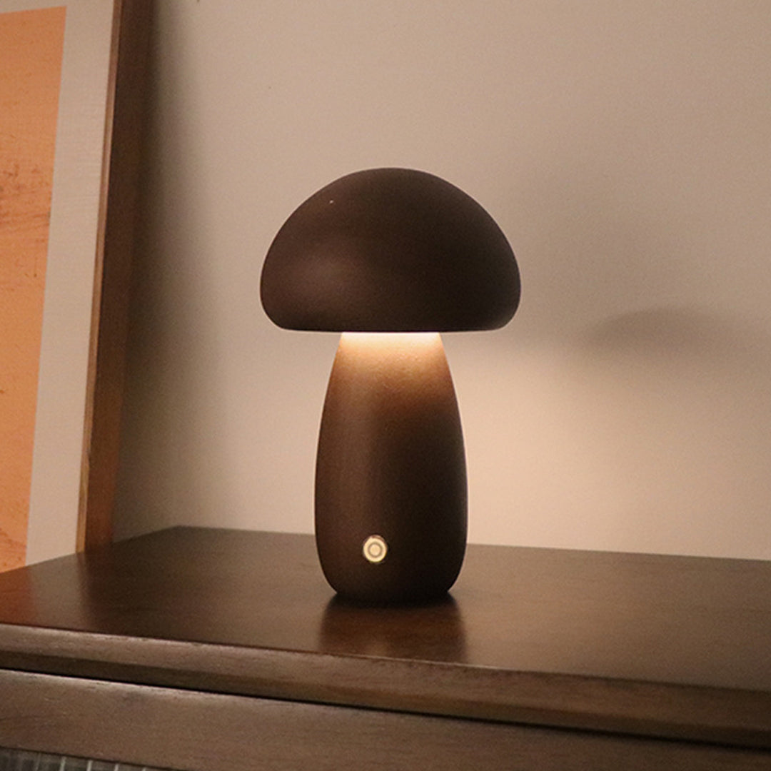 Elegant White Mushroom LED Table Lamp for Bedroom or Living Room Decor