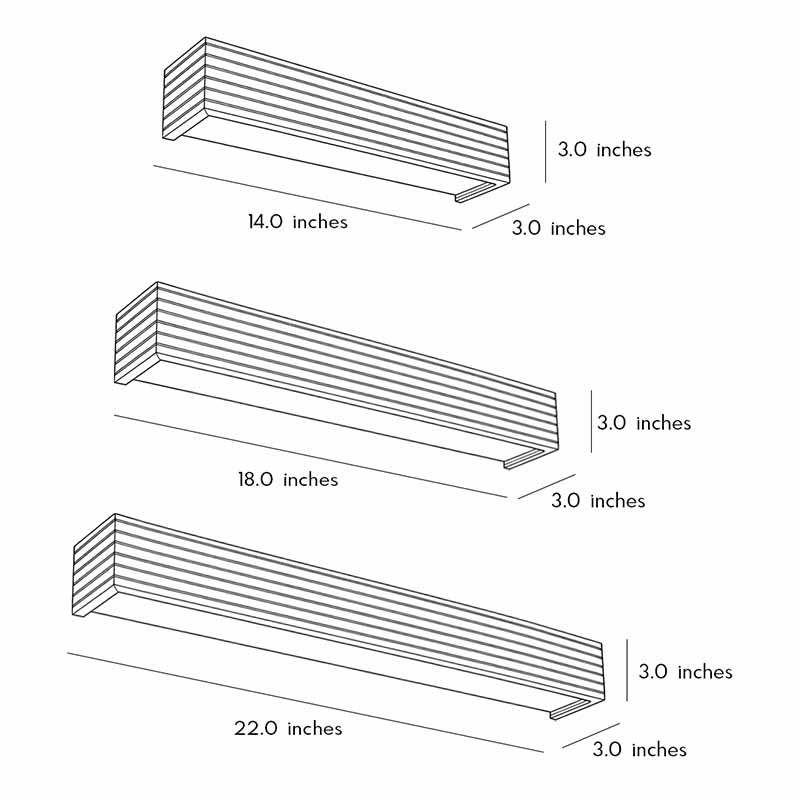 Rectangular Waterproof LED Wooden Wall Lamp in Nordic Style for Home
