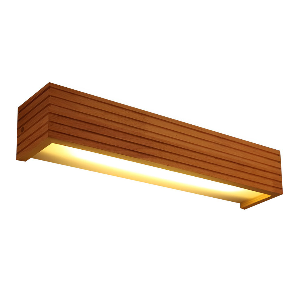Rectangular Waterproof LED Wooden Wall Lamp in Nordic Style for Home