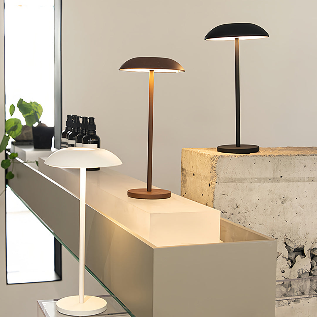 Sleek White Rechargeable Dimmable LED Table Lamp for Modern Home Decor