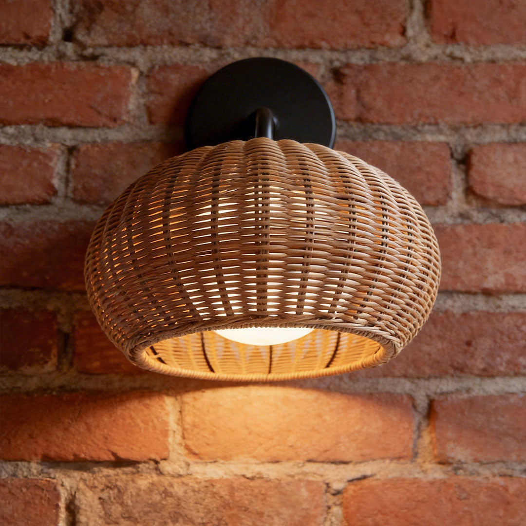 Modern Waterproof Rattan Pendant Light Fixture for Outdoor Spaces