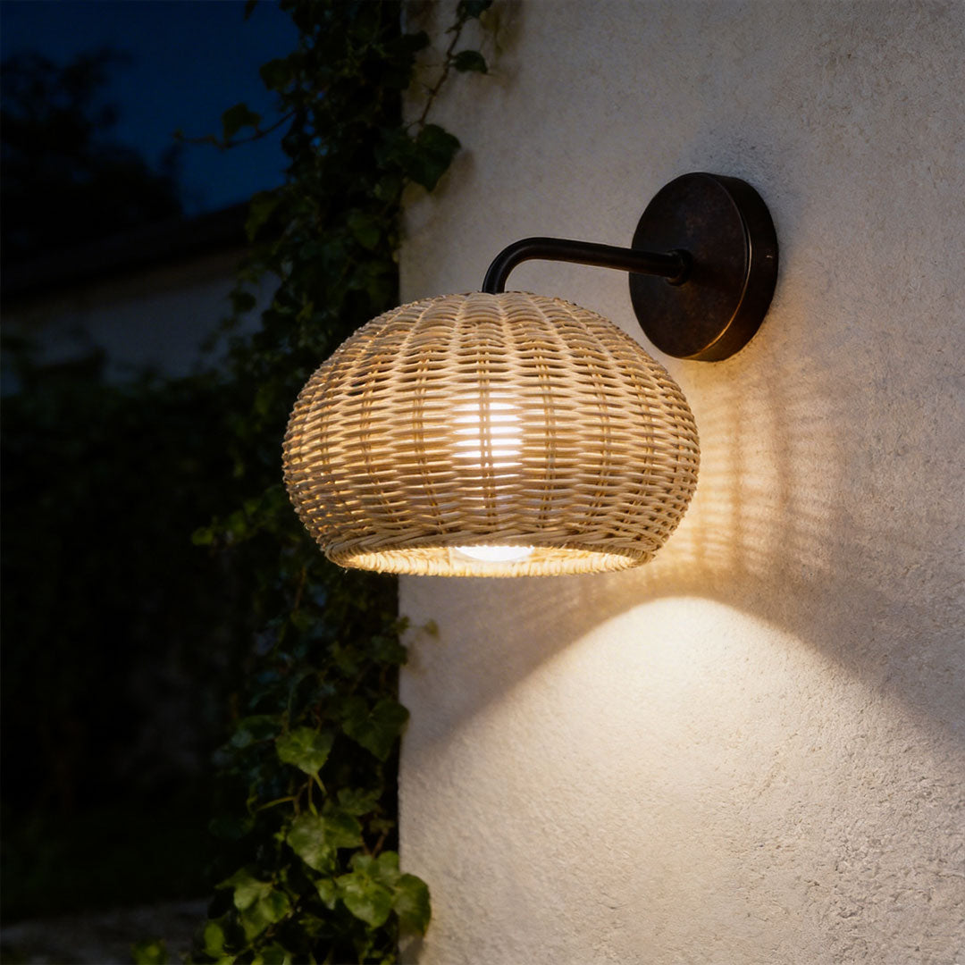 Modern Waterproof Rattan Pendant Light Fixture for Outdoor Spaces