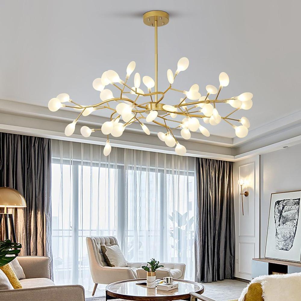 Modern White LED Firefly Pendant Light Fixture for Dining Room Decor