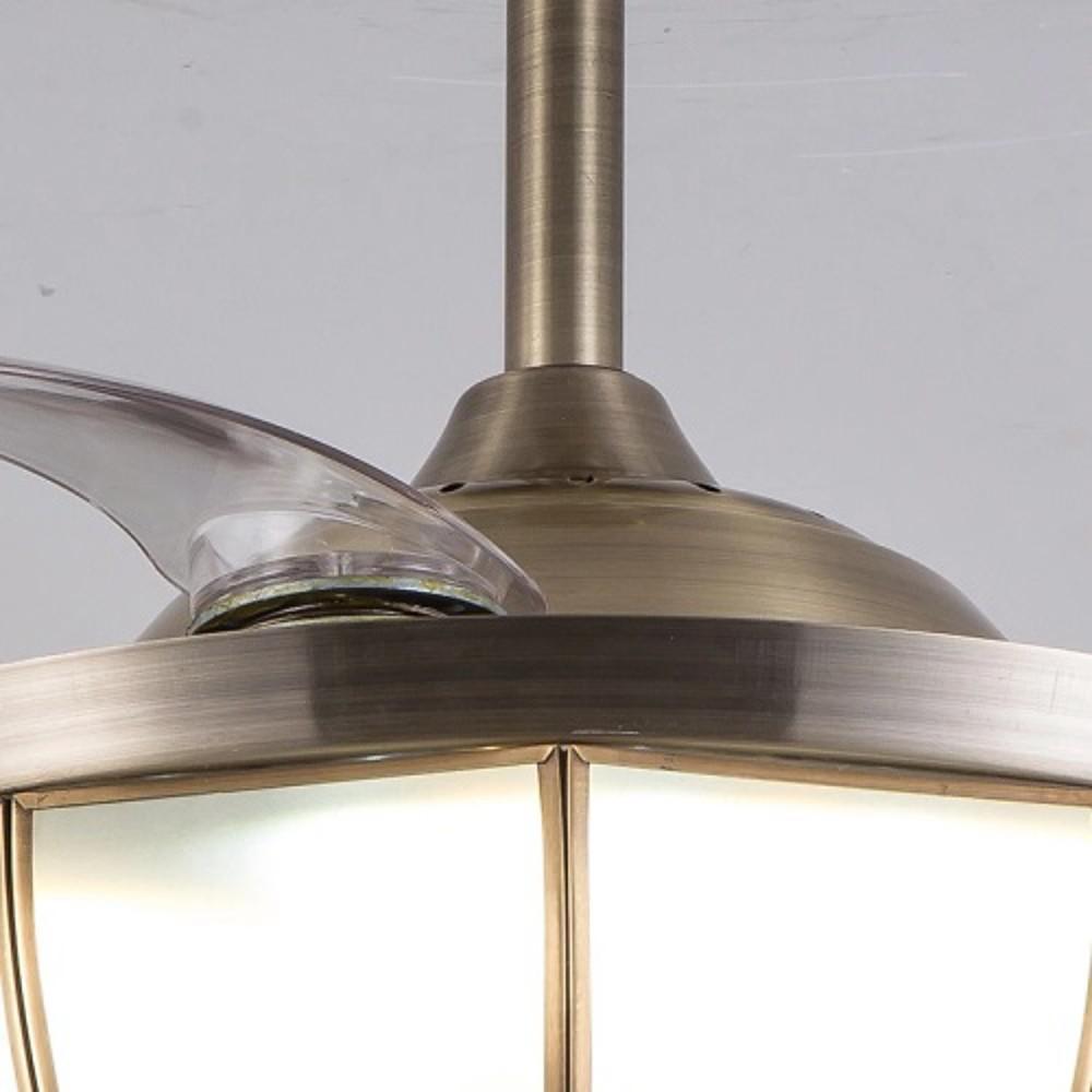 Industrial Black Retractable Ceiling Fan with Light for Home Office Space
