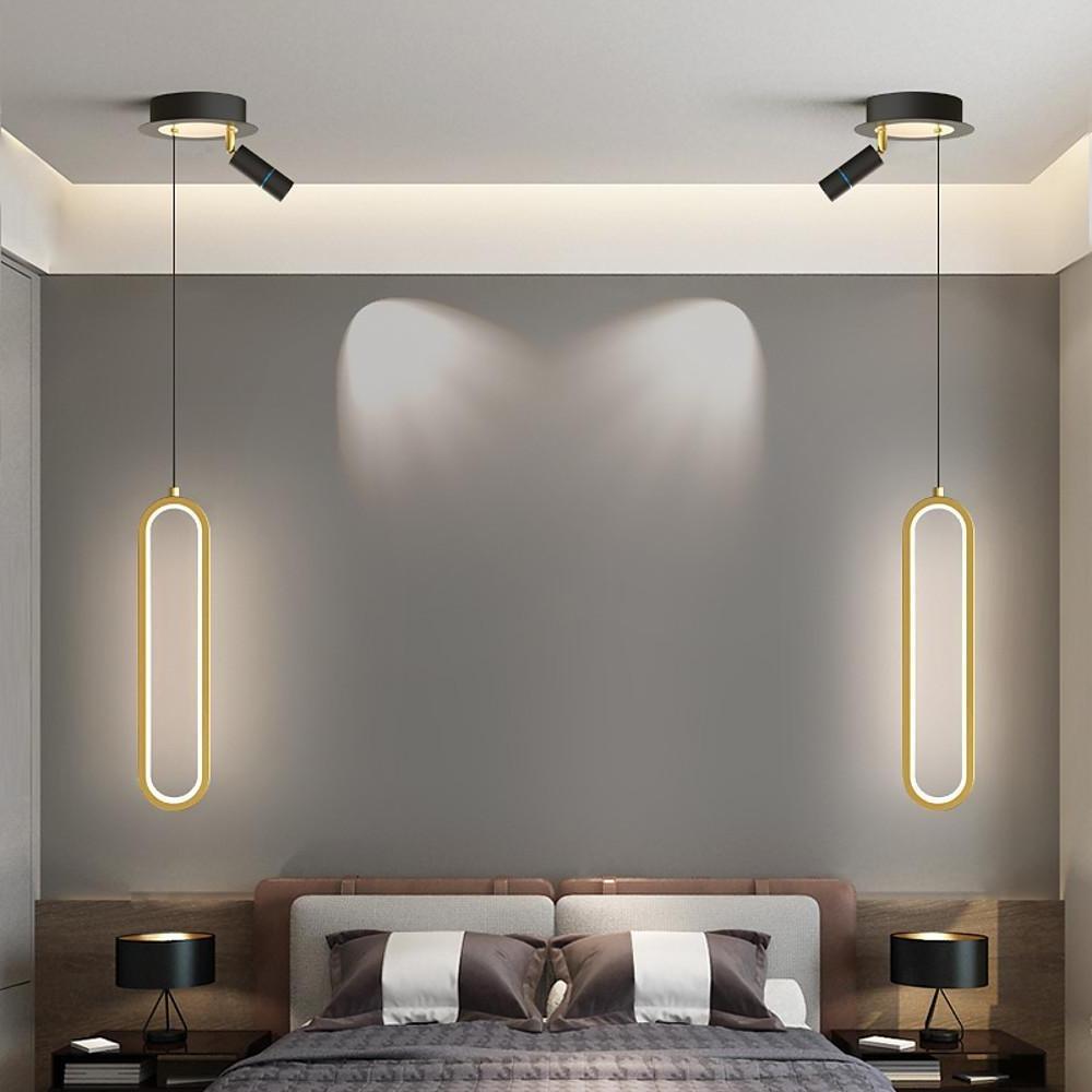 Sleek Black Metal & Acrylic Elongated Pendant Light for Modern Home Decor