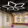 Modern Y-Shaped Linear Black Metal Geometric Ceiling Light for Office