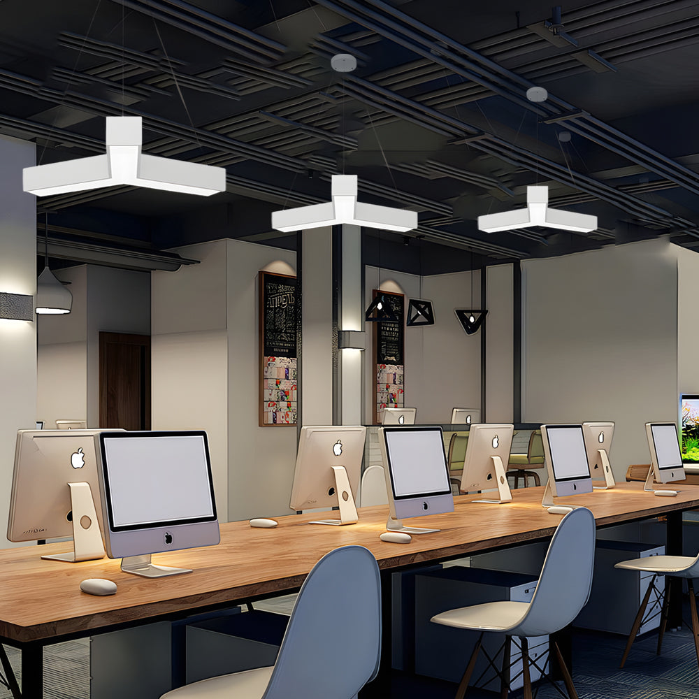 Modern Y-Shaped Geometric LED Ceiling Light Fixture for Industrial Décor