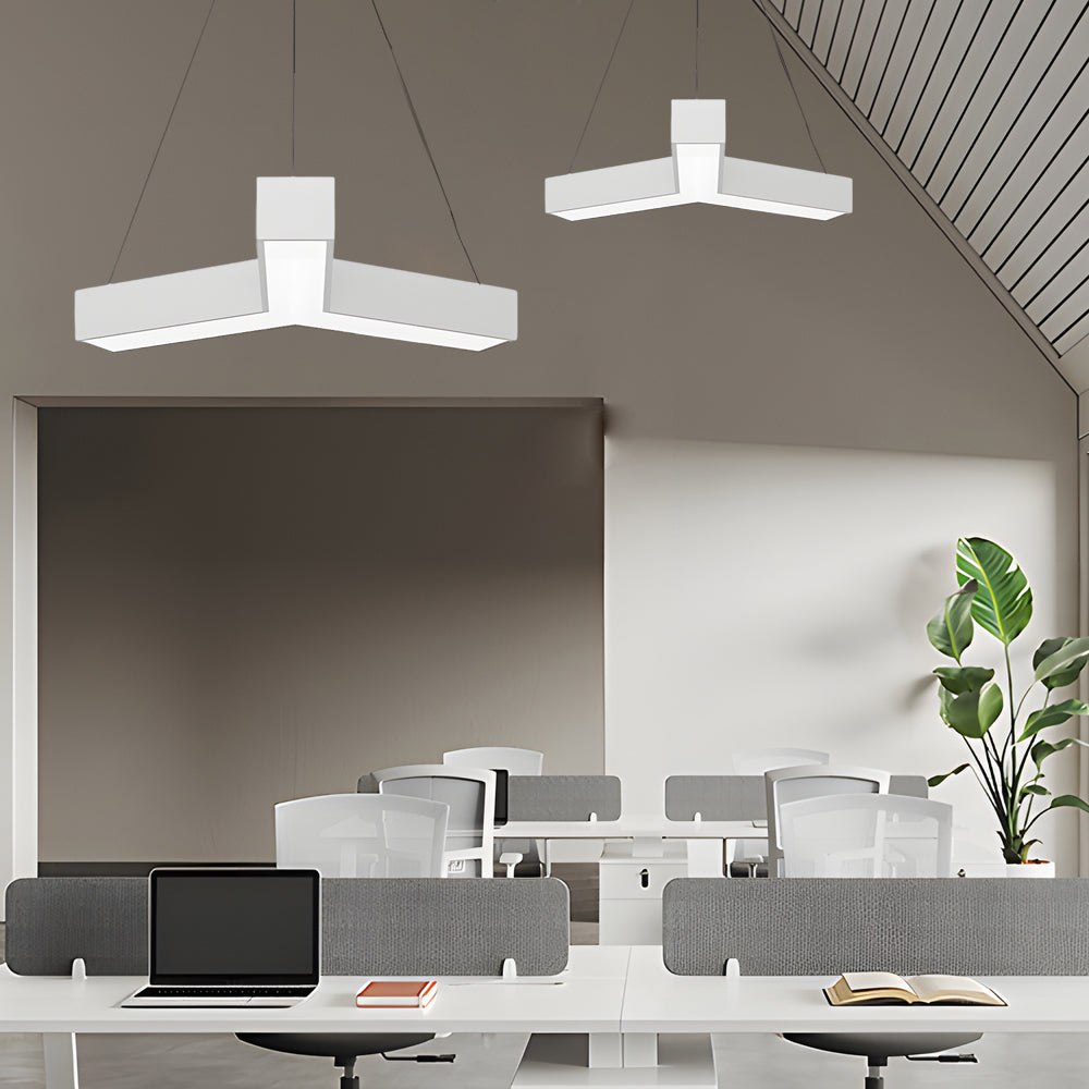 Industrial Y-Shaped Linear Black Metal Ceiling Light for Modern Spaces