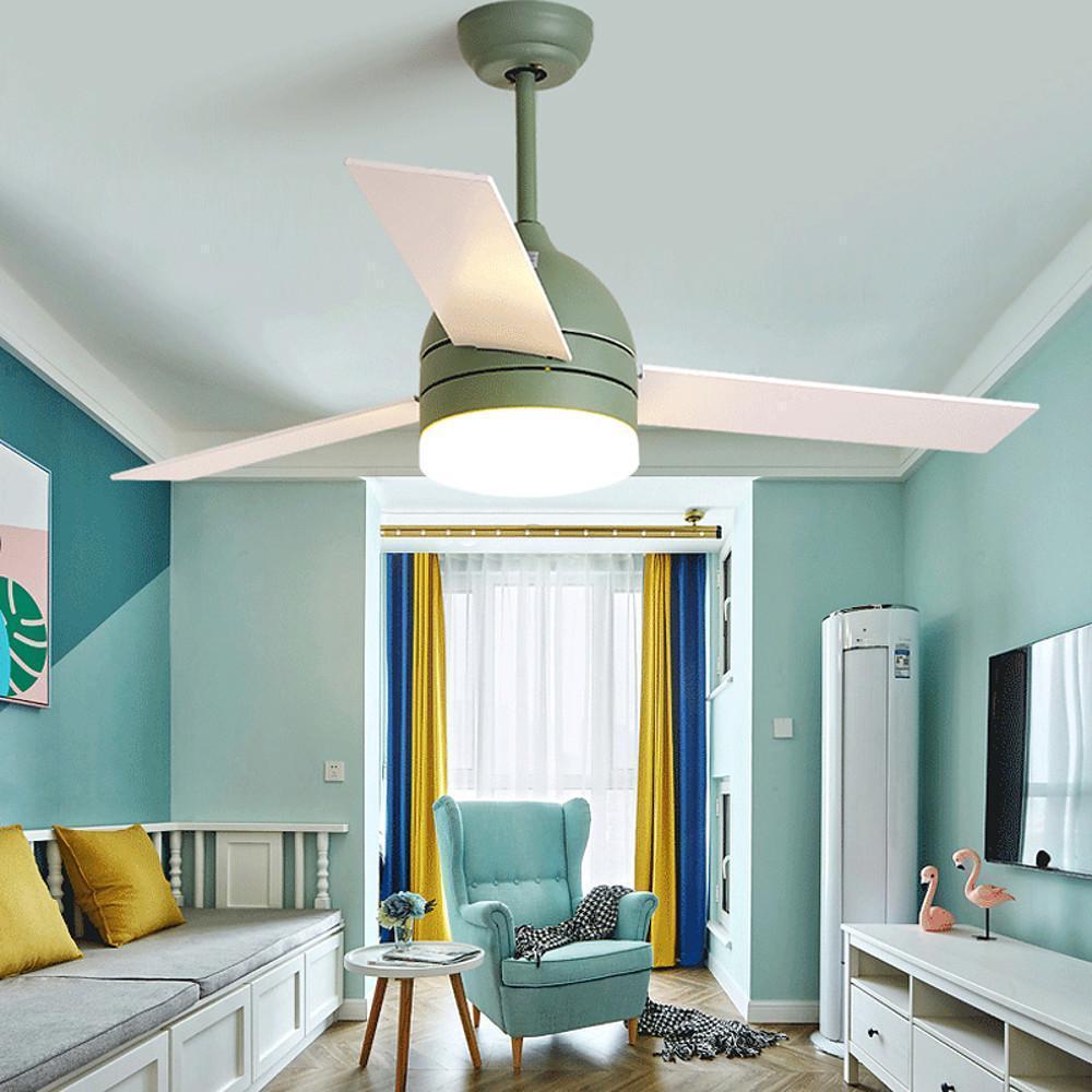 Sleek Silver Electroplated Metal LED Ceiling Fan Light for Modern Homes