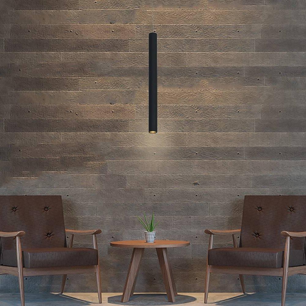 Sleek Black LED Pendant Light with Downlight for Modern Dining Room