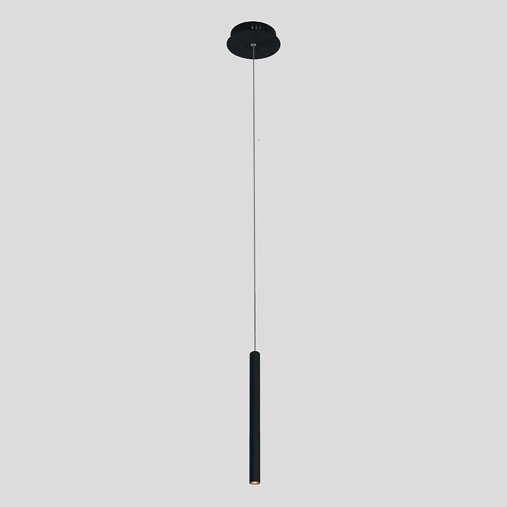 Sleek Black LED Pendant Light with Downlight for Kitchen or Dining Room