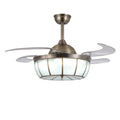 Industrial Black Retractable Ceiling Fan with Light for Home Office Space